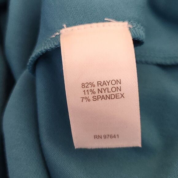 J. Jill Wearever Maxi A-Line Dress XL Blue Cap Sleeves V-Neck Double Face Jersey - Picture 5 of 11